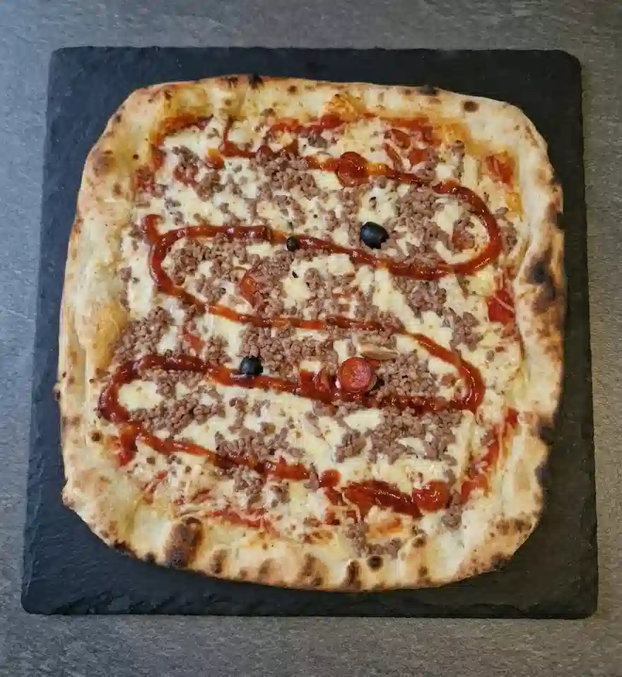 Pizza carrée Barbecue viande hachée - Joker Pizza Dijon